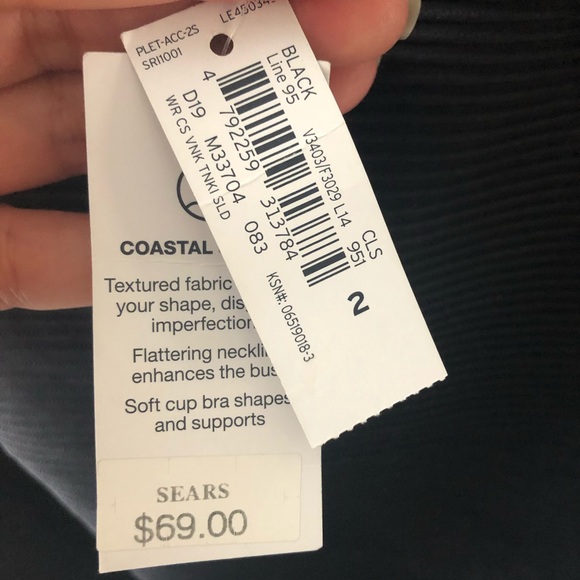 Lands End Black Textured Tankini - Picture 7 of 7